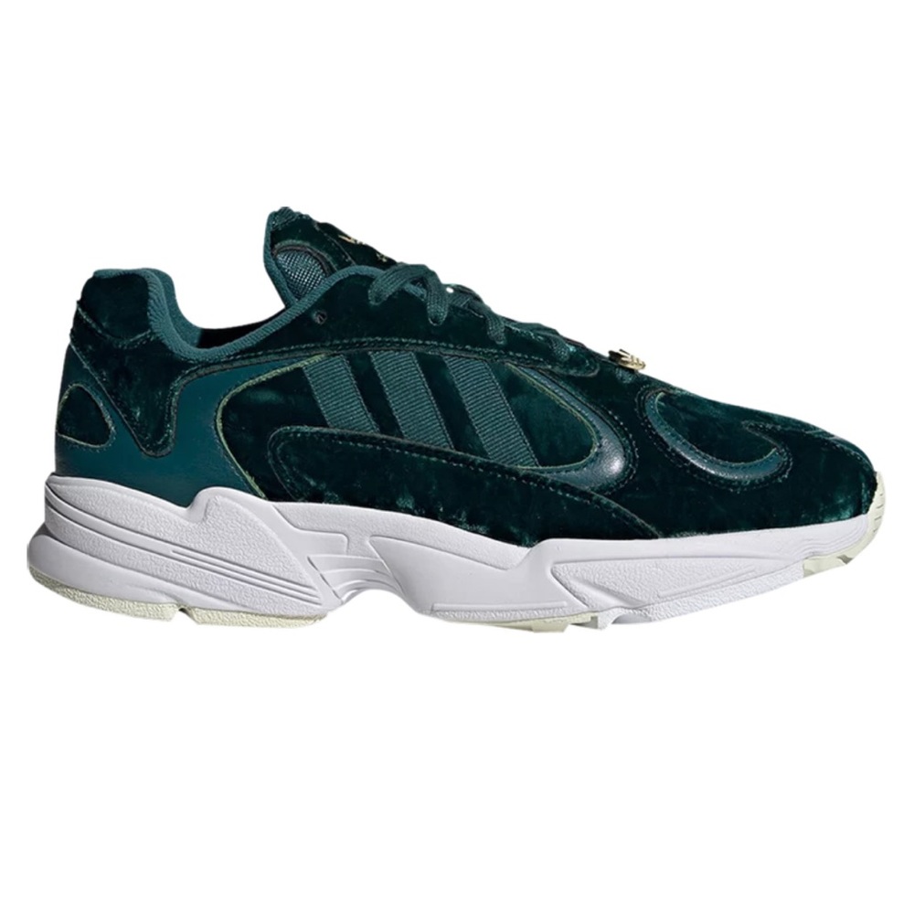 ADIDAS Originals Yung-1 Teal & Gold Velvet Velor Gemstone Torsion Sneakers - Picture 3 of 10